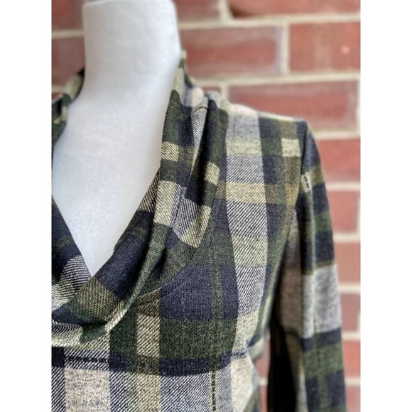 Plaid Cowl Neck Sweater Dress - Picture 4 of 5